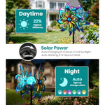 Solar Wind Spinner Metal Bird of Paradise Kinetic Garden Yard Art with Gradient Color Effect