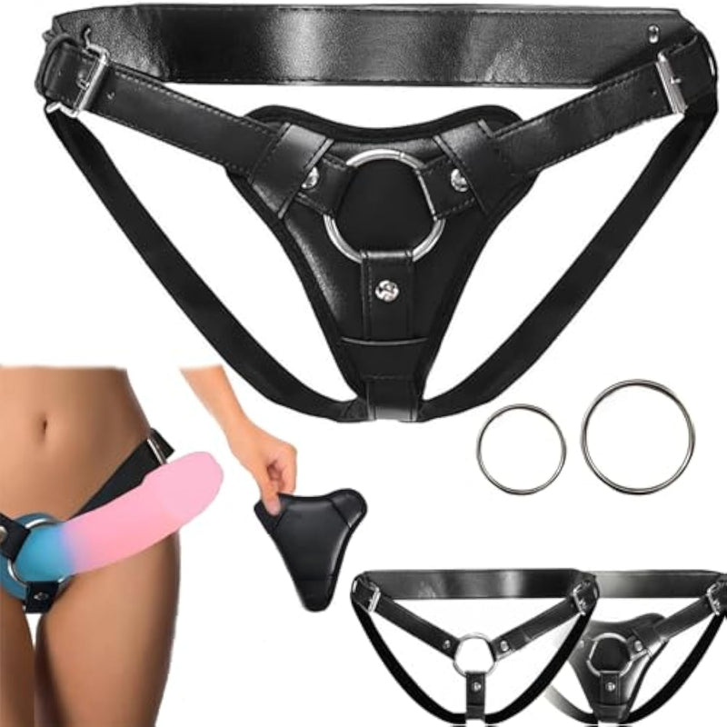 Adjustable Strap On Harness Adult Sex Toys,Comfortable And Secure Strapless Desi Unisex Adult Sex Toy.Adjustable Velcro Straps, For Men, Women, Lesbian Couples, Pegging Play (Black)