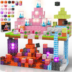 100 Pcs Magnetic Blocks With Light Blocks, 1Inch Light Up Rechargeable Magnetic Building Blocks For Boys Girls Ages 3+, Sensory Magnet Cubes Christmas Birthday Present Construction Toys.