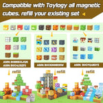 Dinosaur Toys Magnetic Blocks-Build Mine Magnet World Volcano Edition Kids Toy For 3+ Year Old Boys And Girls Building Blocks Toddler Toys Games Through Jurassic Learning Sensory Toy Gifts
