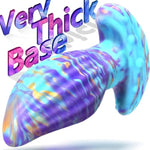 Anal Plug Butt Plug With Safe T-Shaped Base Mixed-Color Silicone Prostate Massager Dilator Sex Toy For Women Men Masturbation (L)