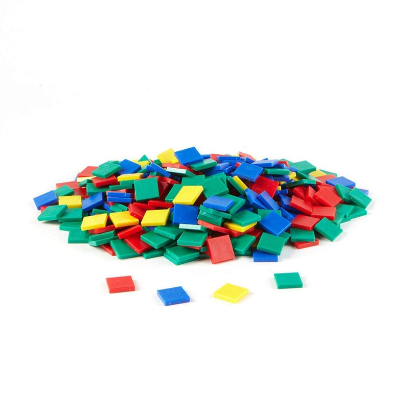 hand2mind Plastic Square Color Tiles, Plastic Bingo Chips, Math Bingo Token