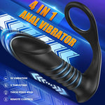 Thrusting Anal Sex Toy Vibrator With Thick Penis Ring, 3 * 10 Vibrating&Telescopic Prostate Massager Anal Vibrators, Silicone Dildo Shaped Anal Plug Gay Toy For Men Masturbation Big Virsion