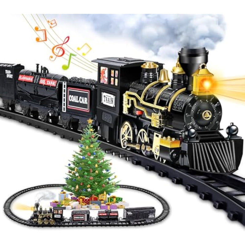 Train Set For Kids, Train Toy W/Steam, Light & Sounds, Christmas Train Sets For Under The Tree, For 3 4 5 6 7 8 Year Old Boys Girls