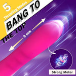 Vibrator Thrusting Dildo Sex Toys - G Spot Vibrator Pro With 10 Vibration & 5 Thrusting Modes, Adult Toys For Women With Handle, Female Sex Toys For Clitoral Anal Nipple Stimulation, Pink Dildo