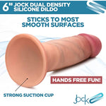 Jock 6" Dual Density Dildo For Men, Women, & Couples. Body Safe Ultra Realistic Premium Silicone Dildo. 1 Realistic Dildo 6 Inches Light.