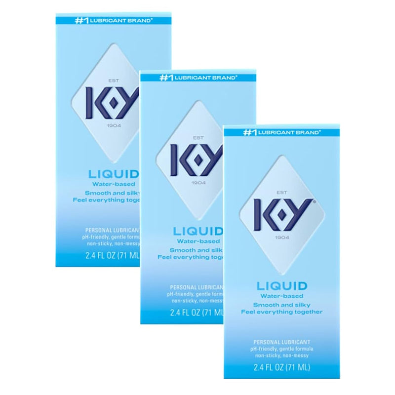 Liquid Classic Water-Based Body Friendly Formula 2.4 Fl Oz Personal Lubricant For Wetter Sex For Men, Women And Couples & Safe To Use With Latex Condoms (3 Pack)