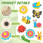 72 Sets DIY Wooden Magnet Craft Kits for Kids, Painting Party Favors & Gifts