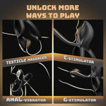 Vibrating Cock Ring Couple Sex Toys, 4 In 1 Vibrator Adult Sex Toys For Men Women, Male Sex Toy Penis Sleeve With 10 Vibrations, G Spot, Clitoral Stimulator For Women