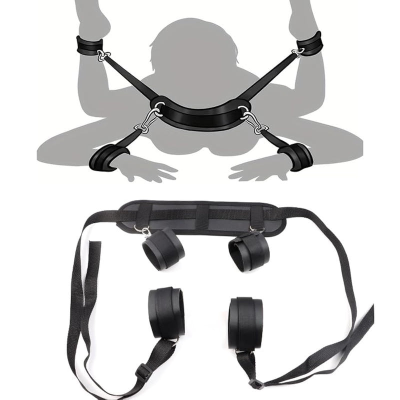 Adjustable Support System With Detachable Cuffs - Premium Leg Support For Fitness, Yoga & Therapy - Heavy-Duty Design For Active & Recovery