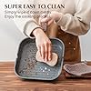 Nonstick Grill Pan for Stove Tops, Versatile Griddle with Pour Spouts, Square Big Cooking Surface, Durable Skillet Indoor & Outdoor Grilling. PFOA Free, 9.5 Inch