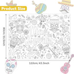 Giant Day of the Dead Coloring Poster, Sugar Skull Party Tablecloth & Banner