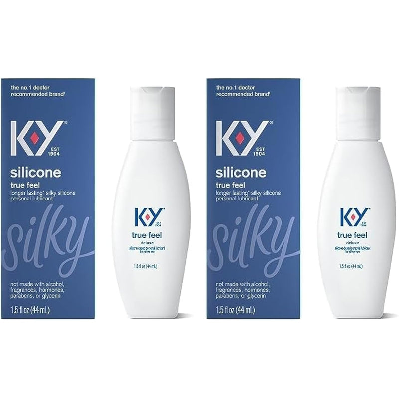 True Feel Lube, Personal Lubricant, Silicone-Based Formula, Safe To Use With Condoms, For Men, Women And Couples, 1.5 Fl Oz (Pack Of 2)