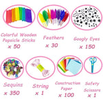 3000 Pcs Arts & Crafts Supplies Kit for Kids Ages 4-12 with Pipe Cleaners & Beads