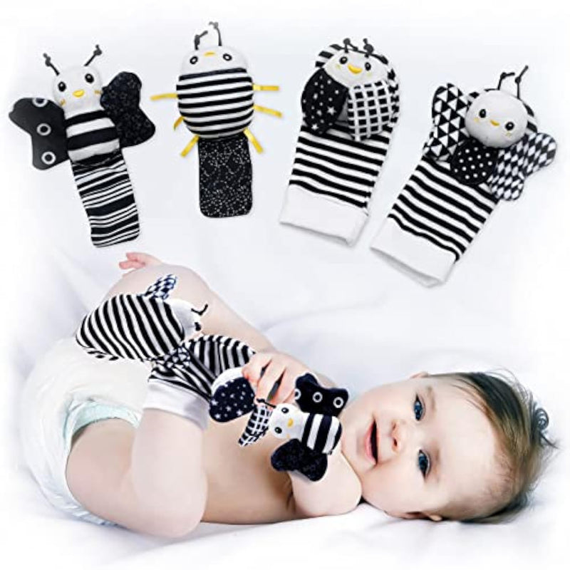 Baby Rattle Socks & Wrist Toys (Set E) Newborn Toys For Baby Boy Or Girl Br