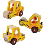 Wooden Push Car Toys For Infants 12-18 Months, 2 Pcs Baby Vehicle Toys Hand Push Car For 1 2 Year Old Boys Girls (Cement Truck + Road Roller)