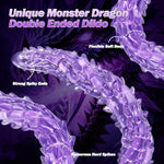 Double Ended Dildo Anal Dildo, 23.2” Long Dildo With Clear Purple Flexbile Big Dildos, Monster Double Sided Dildos & Large Anal Plug, Adult Sex Toy Lesbian Couples Gay Women Clitoral Stimulator