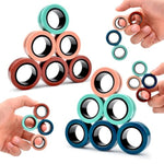 12 Pcs Magnetic Ring Fidget Toys Set,Adhd Anxiety Magnetic Finger Spinner Pack For Teens Adults And Kids,Coolest Magnet Stress Relief Toy For 8+ Year Old Boys Girls Present