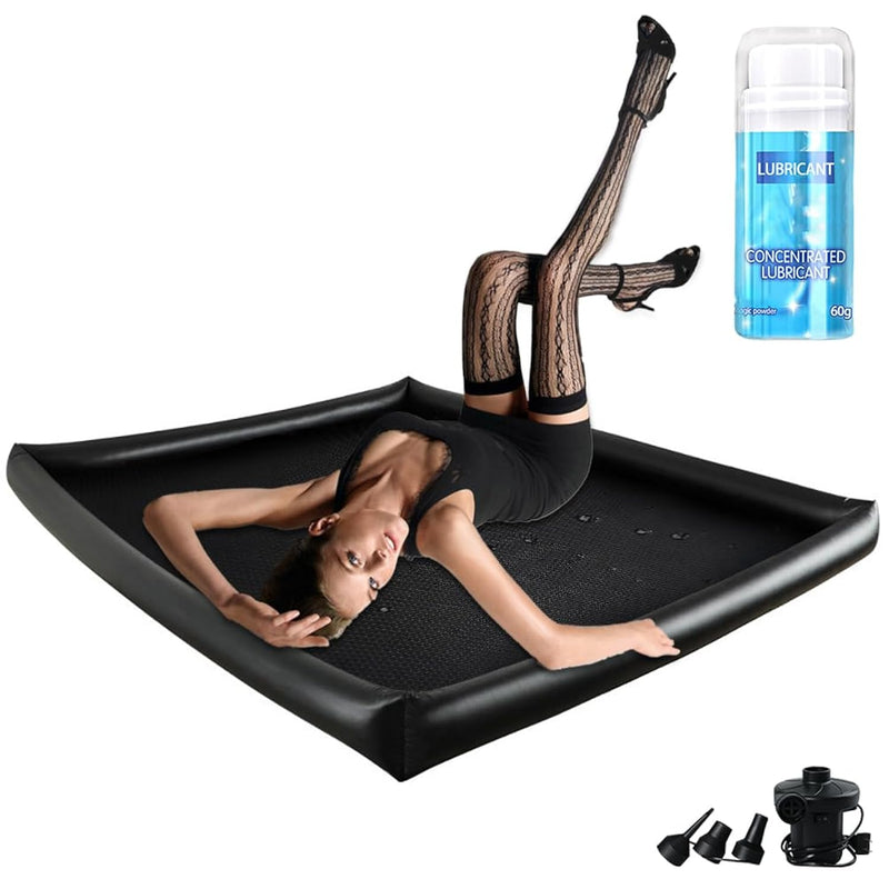 Inflatable Massage Sheet Pvc Waterproof Sex Furniture For Bedroom Nuru Massage Therapy Gel Air Mattress Sheets Queen Waterproof Blanket For Bed Rubber Novelties Sex Toys Couple Products Set