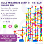 300-Piece Multicolor Glow Extreme Marble Run Race Track Set for Kids Ages 4+