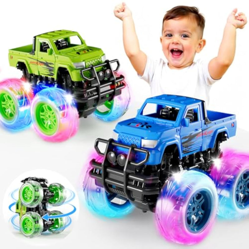 Monster Trucks Toys For Toddlers Boys: Light-Up Wheels For Kids Age 2-4 Years Old,Toy Car For Kid Ages 3-5,Boy Cars To 3-6,Toy Truck For Toddler 1-3,Jam Birthday Gift For Children 1-3
