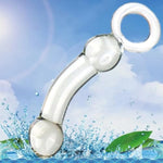 Anal Butt Plug Glass Anal Trainer With Big O Ring Crystal Pleasure Wand Sex Toy,G-Spot Pleasure Wand Glass Dildo Expander Crystal Anal Plug Anal Masturbator Sex Toy For Men Women(Style 1)