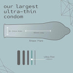 XL Ultra-Thin Lubricated Condoms – Extra Wide, Vegan, Natural Latex (36)