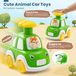 Press And Go Car Toys For Toddlers 1-3, 6 Pack Animal Baby Car Toys For 1 2 Year Old Boy, Push Go Friction Vehicle Toys For Infants 6-9-12-18 Months, One First Birthday Gifts For Boys Girls