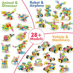 199Pcs Building Blocks Stem Toys For 3 4 5 6 7 8+ Year Old Boy Girl Christmas Birthday Gifts Preschool Educational Building Toys For Kids Ages 3-5 4-8 5-7 6-8 Erector Sets Stem Kits Activities Games