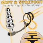 Anal Beads Vibrating Penis Ring Stimulator, Remote Control Wearable Vibrator Anal Plugs Sex Toys, Anal Trainer Silicone Butt Plug With Cock Rings For Men Adult Couples