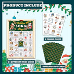 Christmas Bingo Games For 24 Players, Christmas Song Bingo Cards For Adults Large Group, Winter Hoilday Party Supplies, Family Activities New Year Favors -06