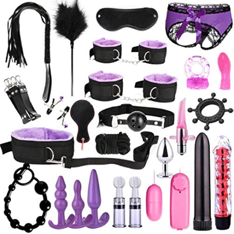 26 Pc Bdsm Bed Restraints For Sex, Leather Bondage Restraints Kits Kinky Sex Toys,Gang Ball Play, Vibrators Massagers, Sex Things For Couples Kinky For Bed, Bondage Kit For Couples Sex