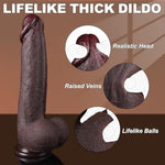 10.63In Big Black Dildo Huge Bbc Dildo - 2.20'' Diameter Dual Density Realistic Thick Anal Toy With Strong Suction Cup, Soft Real Skin Massive Long Cock, Adult Sex Toys For Women Men Couple Gay