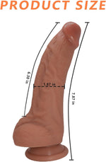 7" Realistic Silicone Dildo with Suction Cup, Soft G-Spot & Anal Stimulator for Men & Women
