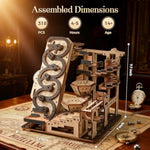 3D Wooden Puzzle for Adults, Electric Rolling Ball Maze & Mechanical Building Kit