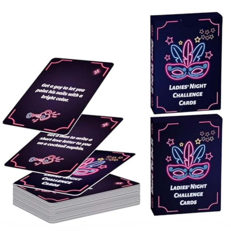 Adult Ladies Night Card Game – 50 Fun & Dirty Challenge Cards For Women, Girls Night Out, Bachelorette Party Game, Brave Girl Friends Activity To Build Closer Bond