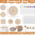 18 Sets DIY Wooden Wind Chime Craft Kit, Color Your Own Hanging Ornaments