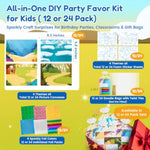 24 Pack Animal Foil Art Craft Kits for Kids Ages 4-9, Party & Classroom Favors