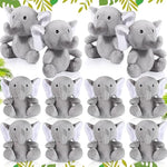 12 Pcs Operated Christmas Toy Mini Elephant Stuffed Animals 4 Inches Small Cute Soft Forest Plush Elephant Toys For Girls Boys Birthday Baby Shower Decorations Party Supplies(Gray)
