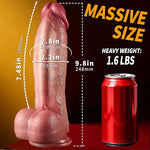 Dual Density Realistic Dildo 9.8 Inch with Strong Suction Base - Flesh