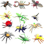 Big Insect Toy Plastic Model Lifelike Assorted Figures Realistic Insects Toys 12 Pcs Bee Beetle Mantis Spider Ladybug