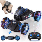Remote Control Car, 2.4Ghz 4Wd Gesture Sensing Rc Stunt Car, Drift Hand Controlled Twist Cars With Light & Music, Cool Birthday Gifts For Kids Boys Toy Age 6 7 8 9 10 11 12 Years Old(Blue)