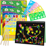2 Pack Rainbow Scratch Paper Notebooks for Kids Art Crafts Ages 4-8