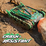 Ruko 1604 Amphibious Remote Control Car, Waterproof Eagle Monster Truck, 360° Rotating Tank, Full Throttle, Cool Tricks Track Toys for Age 3 4 5 6 7 8 Year Old Boys Girls Birthday Gifts, Green