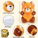 Red Panda Stuffed Animals 9 Inch Cute Red Panda Plush Doll Soft Cartoon Figures Plush Toys Gift Kids Girlfriend Birthday, Valentine, Christmas (Round Eyes)