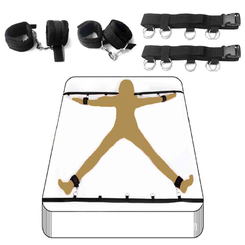 Bondaged Restraints Sex Spreaders Queen Bed Set For Women Sex Tie Downs Under Mattress For King Bed Straps Adult Play Sex Hand Cuff Bracelets For Couples Sexy Gift Sets Freaky Bedroom Toys Sweater