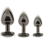 Black Gem Anal Plug Set With Lube 1Oz | Butt Plug | Anal Toys | P-Spot | Anal Beads