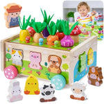 Toddler Montessori Wooden Farm Toys | Babies 12-18 Months Toy With Game Map For 1 2 3 Year Old Boys Girls | 1St First Birthday Gifts For 1-2 Years | Wood Learning Educational Toys Fine Motor Skills