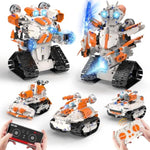5In1 Stem Robot Building Toys For Kids, Remote & App Controlled Robot Car Tank Stem Building Kit For Kids Science Learning, 689 Pcs Diy Building Blocks Set Gifts For Age 6 7 8 9 10 11 12+ Boys & Girls