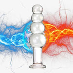 Glass Anal Beads,Crystal Dildo Butt Plugs Anal Beads Glass Pleasure Wand Anal Trainer Sex Toys Glass Big Size Butt Plug With Graduated Beads Crystal G-Spot P-Spot Massager For Men Women